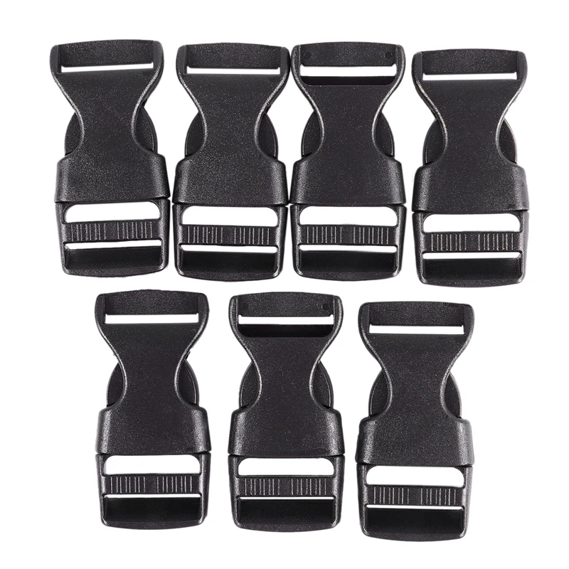 

7Pcs Plastic Side Release Squeeze Buckles for 2cm Webbing Strap Black