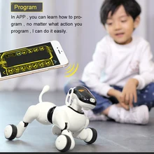 Robô cão ai voz & aplicativo controlado ia brinquedo interativo perro robô dança canta toca música toque controle de movimento brinquedos para crianças