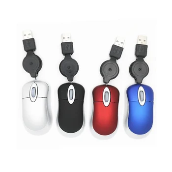 

Mini USB Wired Mouse Retractable USB Cable Ergonomic Free Drive Office Mouse, Suitable For PC Notebook Gaming Mouse