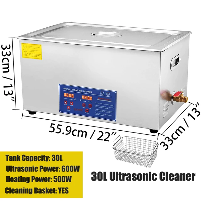 VEVOR 1.3L 2L 3L 6L 10L 15L 22L 30L Ultrasonic Cleaner Lave-Dishes Portable Washing Machine Diswasher Ultrasound Home Appliances 30L