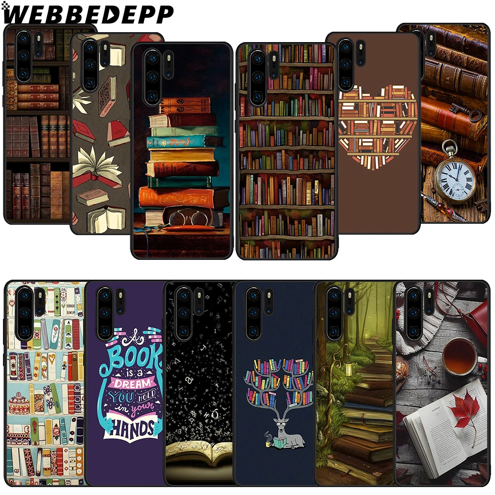 

Colorful Book Library book Soft TPU Case for Huawei P8 P9 P10 P20 P30 Lite Pro P Smart Plus Z Cover