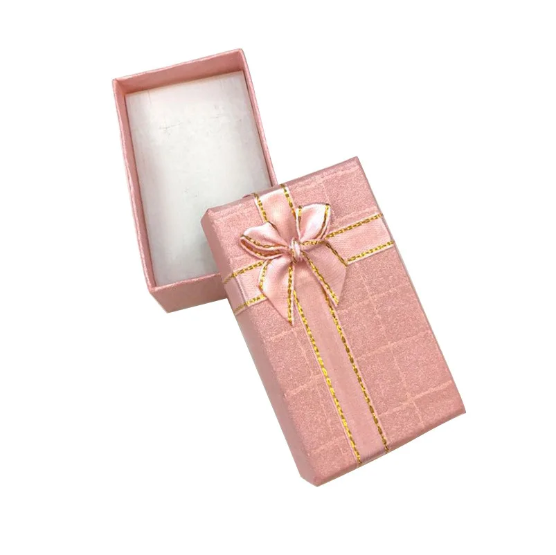 

Bow Color Exquisite Gift Box Jewelry Accessories Creative Storage Cardboard Box Jewlery Box Not Alone Delivery