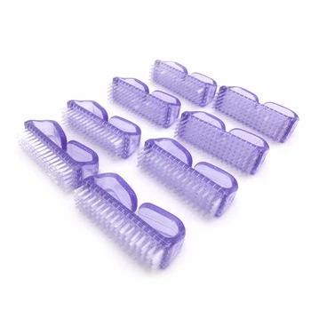 

8 Pcs Plastic Manicure Brush Nail Cleaning Tools Soft Remove Dust Makeup Brushes Nail Care Accessories Purple Acryl Brush Nails