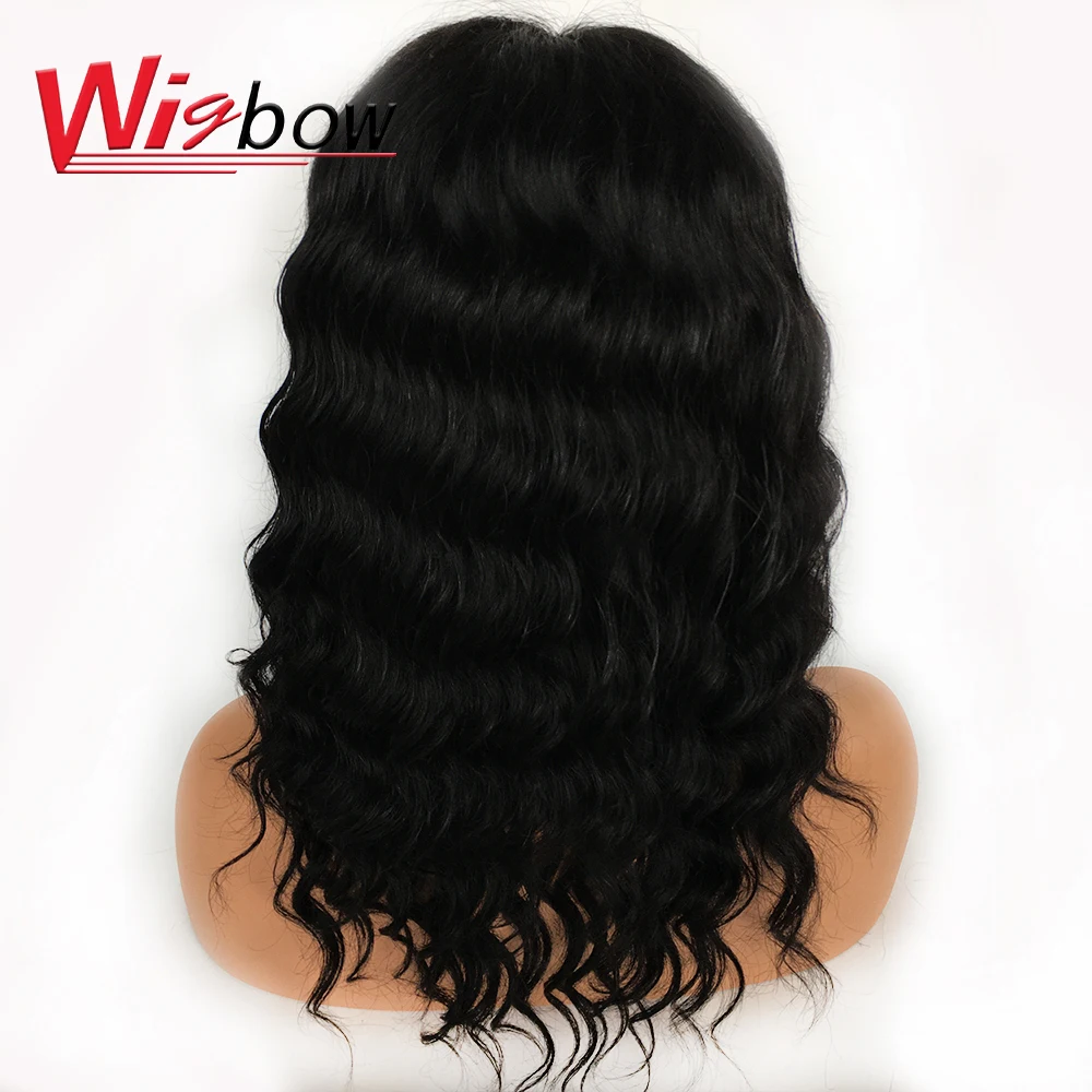 

16 Inch Deep Wave Wig 13*6 Brown Lace Front Human Hair Wigs PrePlucked Natural Hairline Wig 150 Density Remy Hair Wigs For Women