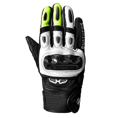 Белый Motorcycle Ski Gloves Leather Motorcycle Gloves Riding Motobike Racing Cycling Touch screen gloves Carbon Fiber Racing Cross - Цвет: Белый