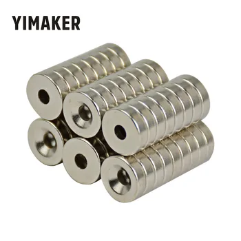 

YIMAKER 50Pcs 15mm x 4mm Hole 4.2mm Super Powerful Strong Rare Earth Small Round NdFeB Neodymium Disc Magnets Dia Strong Magnet