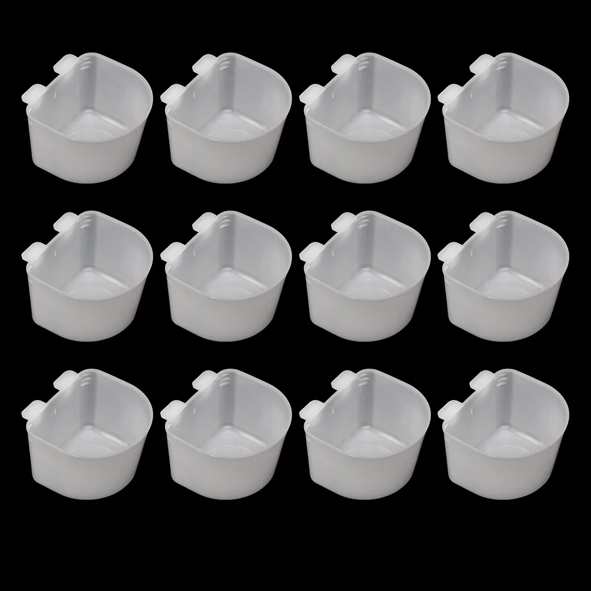 Bird Feeder Quail Parrot Feed Water Bowl Drinker Practical Water Food Cup 12Pcs For Small Bird Clip