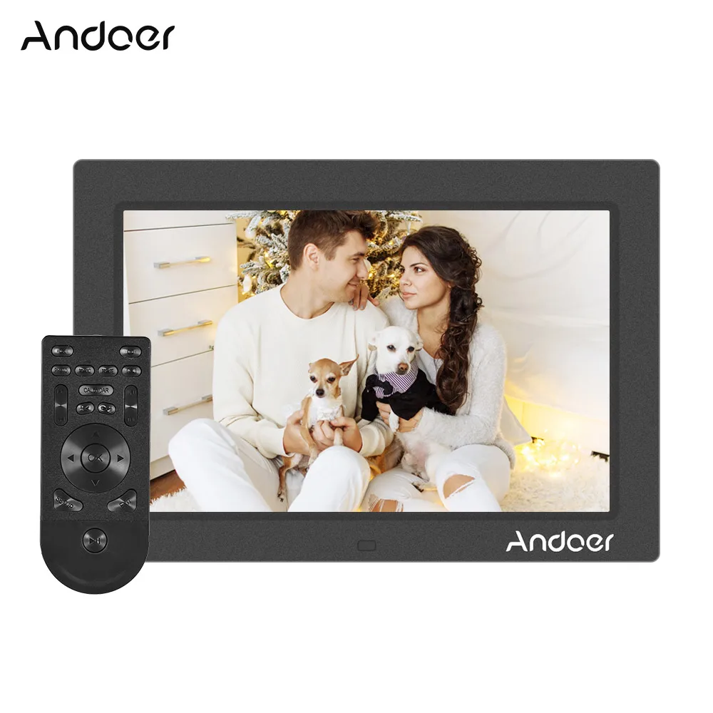 Andoer 10 дюймов цифровая фоторамка полный вид ips экран 1080P поддержка случайная игра с пультом дистанционного управления подарок на Рождество День рождения