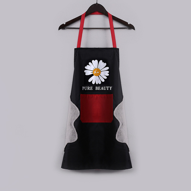 Oil Proof Cute Bear Cooking Apron Women Can Wipe Hands On Both Sides Pinafore Aprons kitchen Dress Baking Accessories