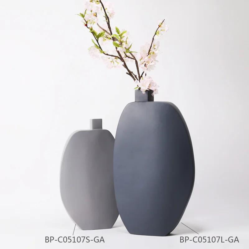 

Plain Color Vase Environmentally Friendly Cement Flower Holder Creative Home Decoration Modern Minimalist Style Resin Craft Orna