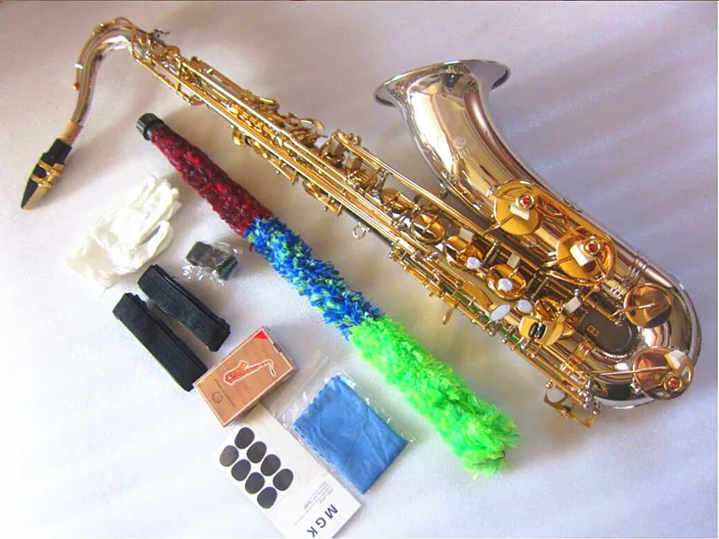 Description Picture 2 of itemJupiter JTS-1100SG Bb Tenor Saxophone Brass Silver Nickel Body Gold Key B Flat Sax Instrument with Case New