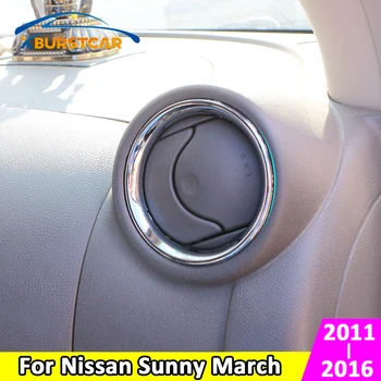 

Xburstcar for Nissan Sunny March 2011 - 2016 2Pcs/Set ABS Chrome Car Interior Air Vent Decoration Trim Sticker Accessories