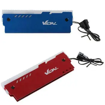 

2 Pcs Desktop Memory RAM RGB Heatsink Cooler Shell RGB Aluminum Cooling Vest for DIY PC Game DDR DDR3 DDR4 Red & Blue
