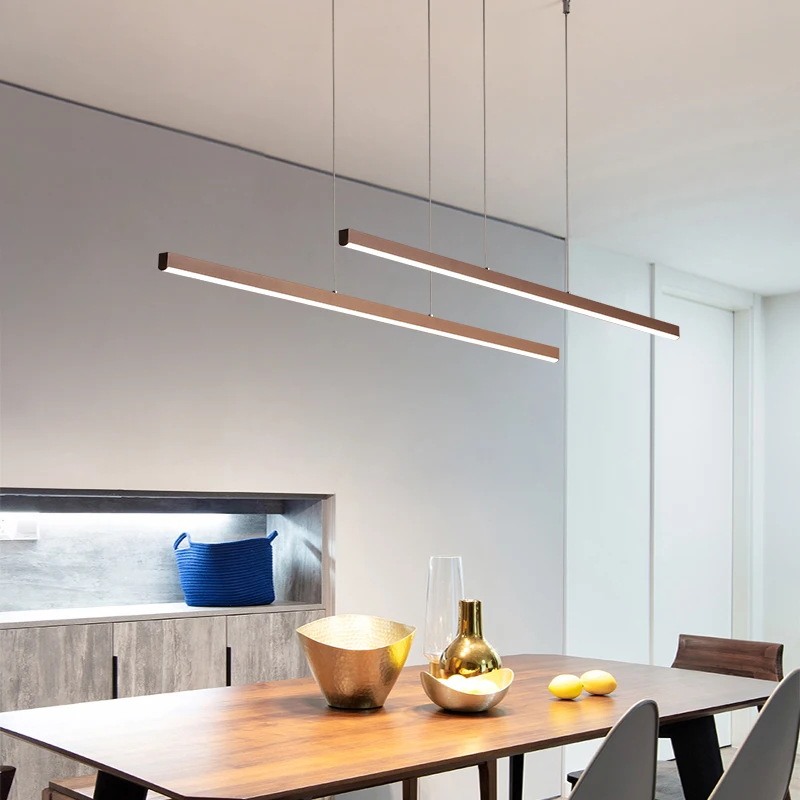 Simple Modern long strip LED Pendant Lights For Diningroom kitchen Shop office lighting Lamp Hanging light fixtures | Лампы и