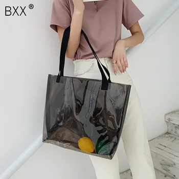 

[BXX] 2020 Summer Fashion New Handbag High Quality PVC Transparent Women Bag Large Capacity Phone Bag Travel Shoulder Bags HK657
