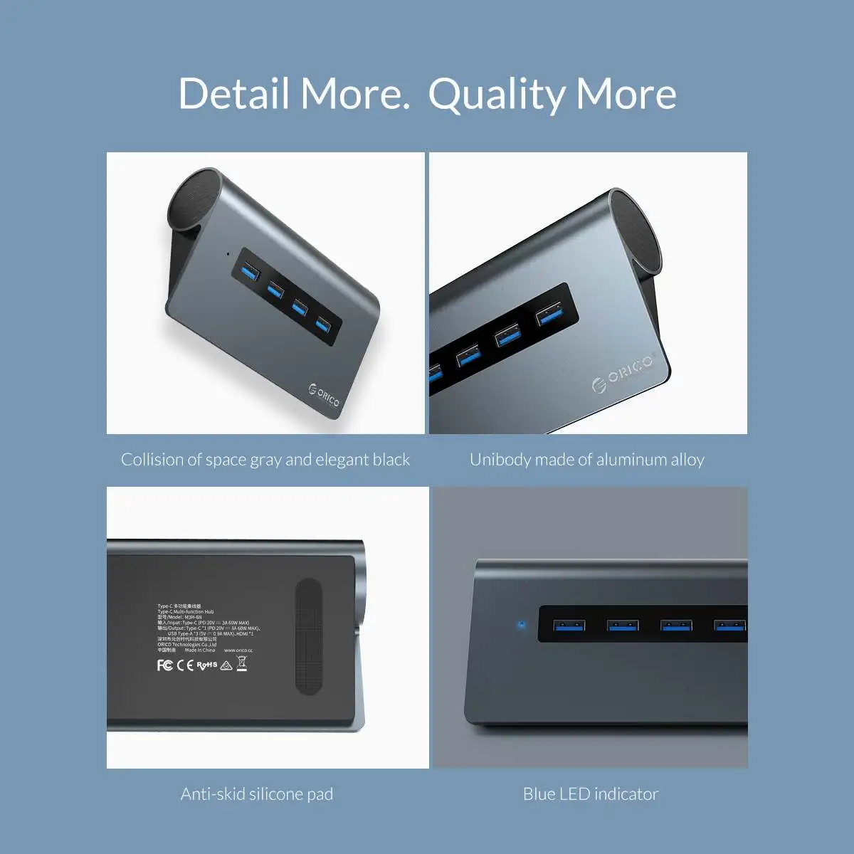 Orico 11 в 1 USB-C концентратор адаптер мульти HDMI USB3.0 PD 60 Вт RJ45 кардридер аудио OTG адаптер док USB разветвитель для MacBook huawei