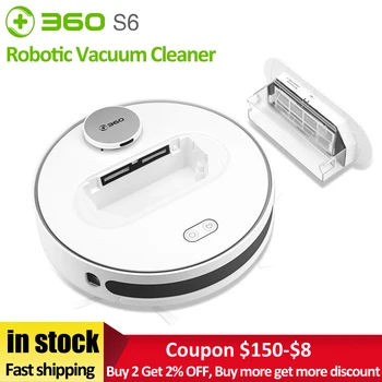 

Genuine 360 S6 Robotic Vacuum Cleaner Automatic Remote Control Cleaning Robot Sweeping Dust Sterilize Vacuum Cleaner Aspirador