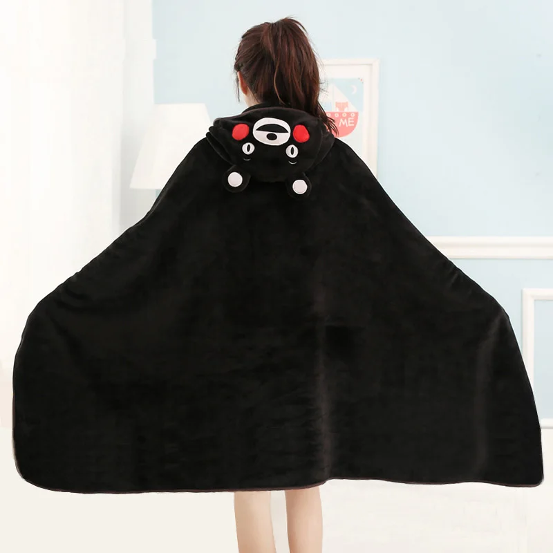 Kumamon Мультфильм Kumamon капюшон одеяло s для кровати диван носимых коралловый флис с капюшоном одеяло японский стиль мягкое теплое одеяло - Цвет: Kumamon