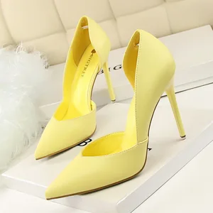 Women Pumps Fashion High Heels Shoes Black Pink Yellow Shoes Women Bridal Wedding Shoes Ladies