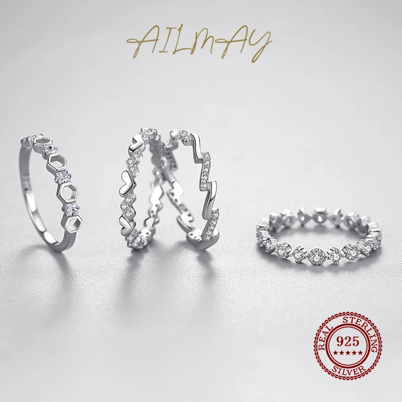 Silver Rings Silver Ring Ailmay Simple Stackable Finger Ring For Women