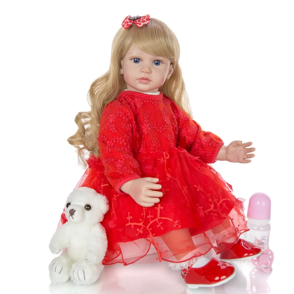 KEIUMI 24 дюйма элегантное платье для новорожденных, для девочек кукла 60 см мягкий силикон-Виниловый тканевый корпус принцессы кукла-младенец подарок