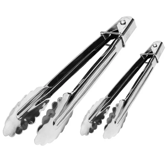 Black MEKBOK Kitchen Tongs Set Salad & Grill Stainless Steel Serving Tongs with Silicone Tips 9&12