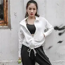 Новинка осень зима Быстросохнущий Топ свободный облегающий женский жакет длинный рукав, для йоги тренировки femme пальто