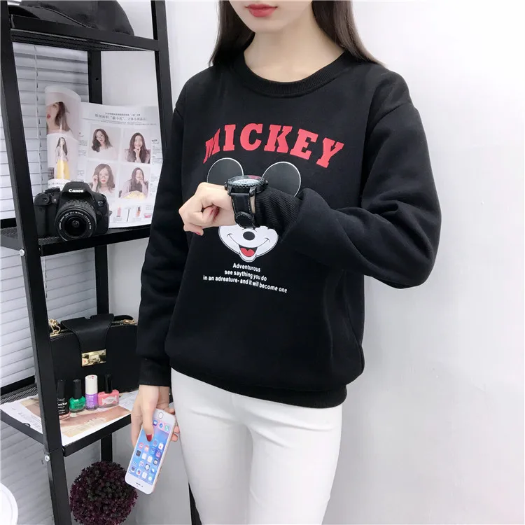 Осень-зима, рубашка, футболка с Микки-Маусом, уличная одежда, длинный ...