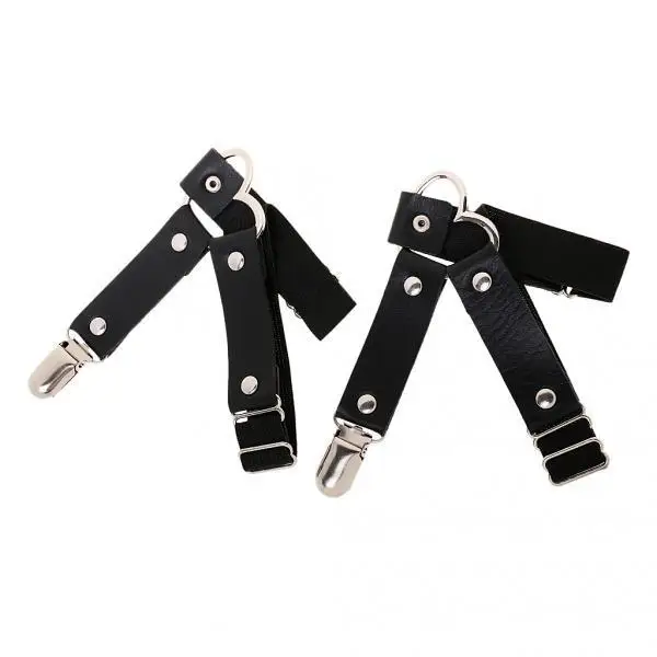 Женщины Сердце Декор подвязки регулируемые ноги ремень Подвязки подтяжки черный