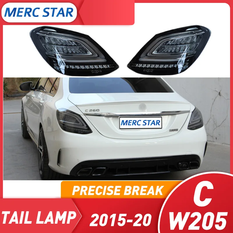 Luz trasera led para parachoques trasero, apto para clase c w205, c63, c63s, 2003-18, 2015 + c450, c250, c180, c200, c220