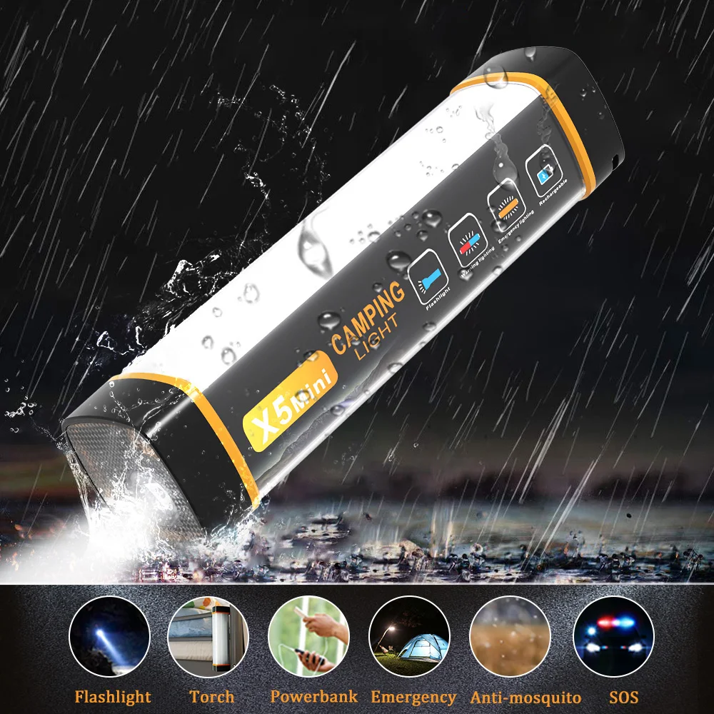 

Camping Lantern LED Multi-Function 6-in-1Bug Zapper Flashlight SOS Emergency Rechargeable Power Bank Waterproof Camping Torch
