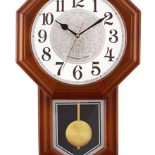 Reloj de pared grande de madera, reloj de péndulo 3d Vintage, mecanismo de reloj de pared, reloj silencioso estilo chino, decoración del hogar SC288