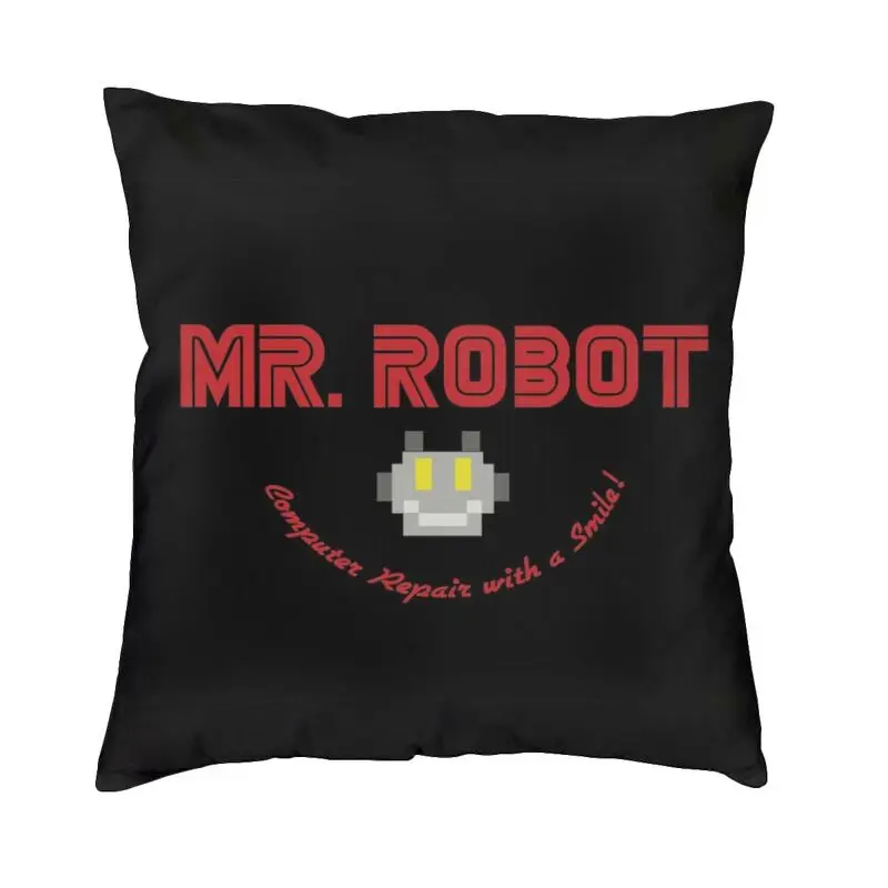 

Mr Robot Repair With A Smile Cushion Cover Hacker Programmer Developer Code Throw Pillow Case for Living Room Sofa Home Decor