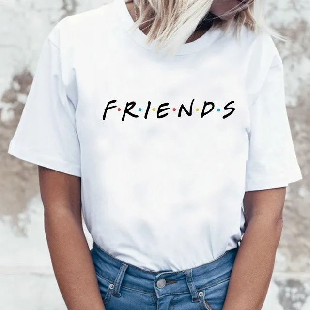 Harujuku Kawaii Friends ТВ футболка для женщин в Корейском стиле модная футболка Ulzzang 90s Графический с героями телесериала «друзья» футболка женские футболки - Цвет: 20294