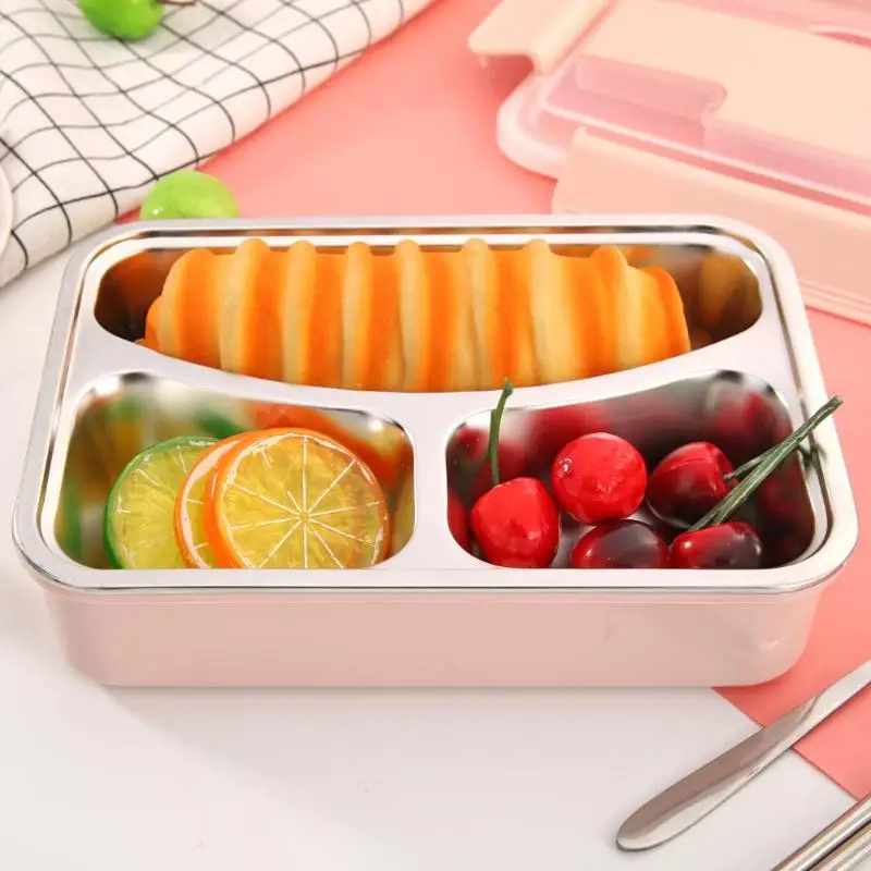 Разделенная сетка Ланч-бокс из нержавеющей стали Bento box утолщение изоляции контейнер для хранения еды микроволновая печь для детей пикника школы офиса