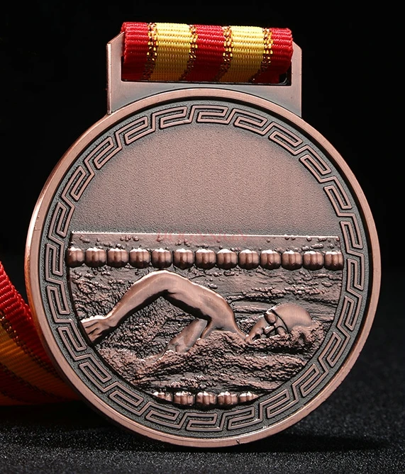 Медаль для плавания металлическая карта детский плавательный Кубок соревнования золото, серебро и бронза