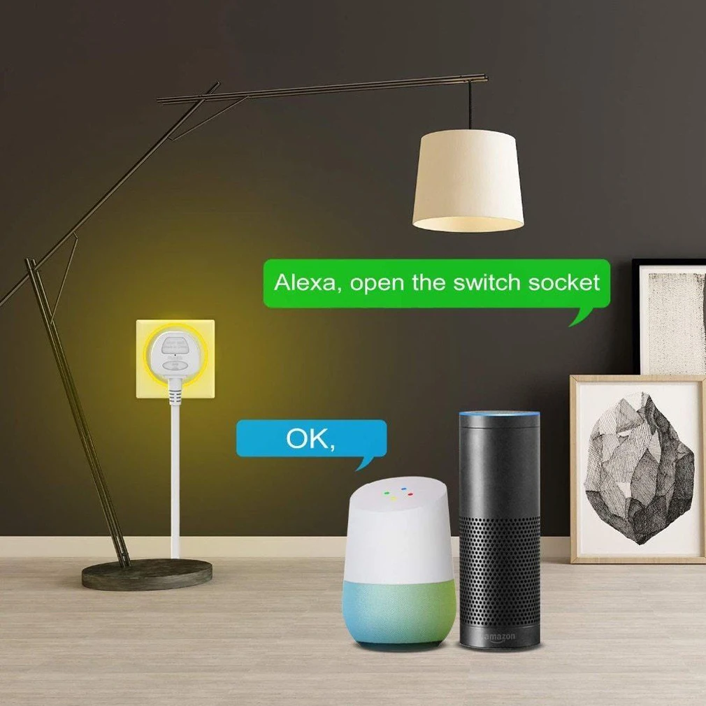 Умный беспроводной штекер WiFi розетки розетка для Alexa/Google Home