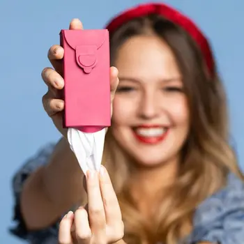 

Storage Boxes Reusable Silicone Handkerchief Box Tissue Pack With 6 Reusable Tissues Environmentally Friendly For Travel