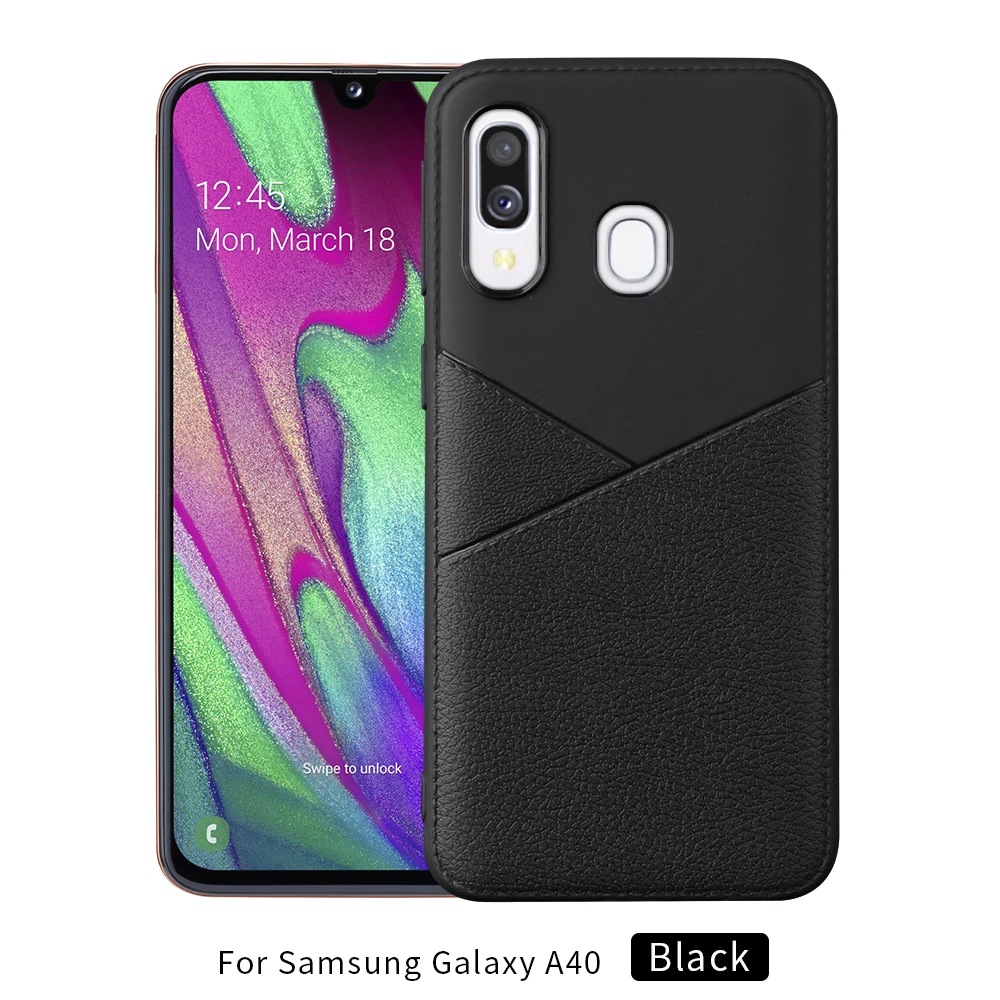 black Для samsung A50 чехол силиконовый кожаный чехол с узором для samsung A70 чехол противоударный S10 чехол мягкий для Galaxy A30 A40 Note 10 Plus S10 Plus - Цвет: black