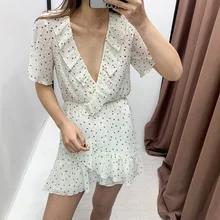 2020 Women Rompers Shorts Clubwear Print V Neck Playsuit Bodycon Party Jumpsuit Shorts Summer Beach Wear Overalls