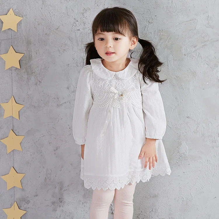 

Thanksgiving Dress Spring Autumn Long Sleeve Solid Cotton Girls Party Dress Sweet Toddler Dressing Kids Fashion 2019