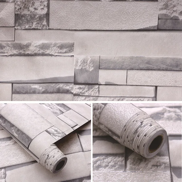Home Decor 3D PVC Grain Wall Paper Brick Stone  Wallpaper Self-Adhesive Living Room Bedroom Wallpapers Wall Stickers Decoration 5223