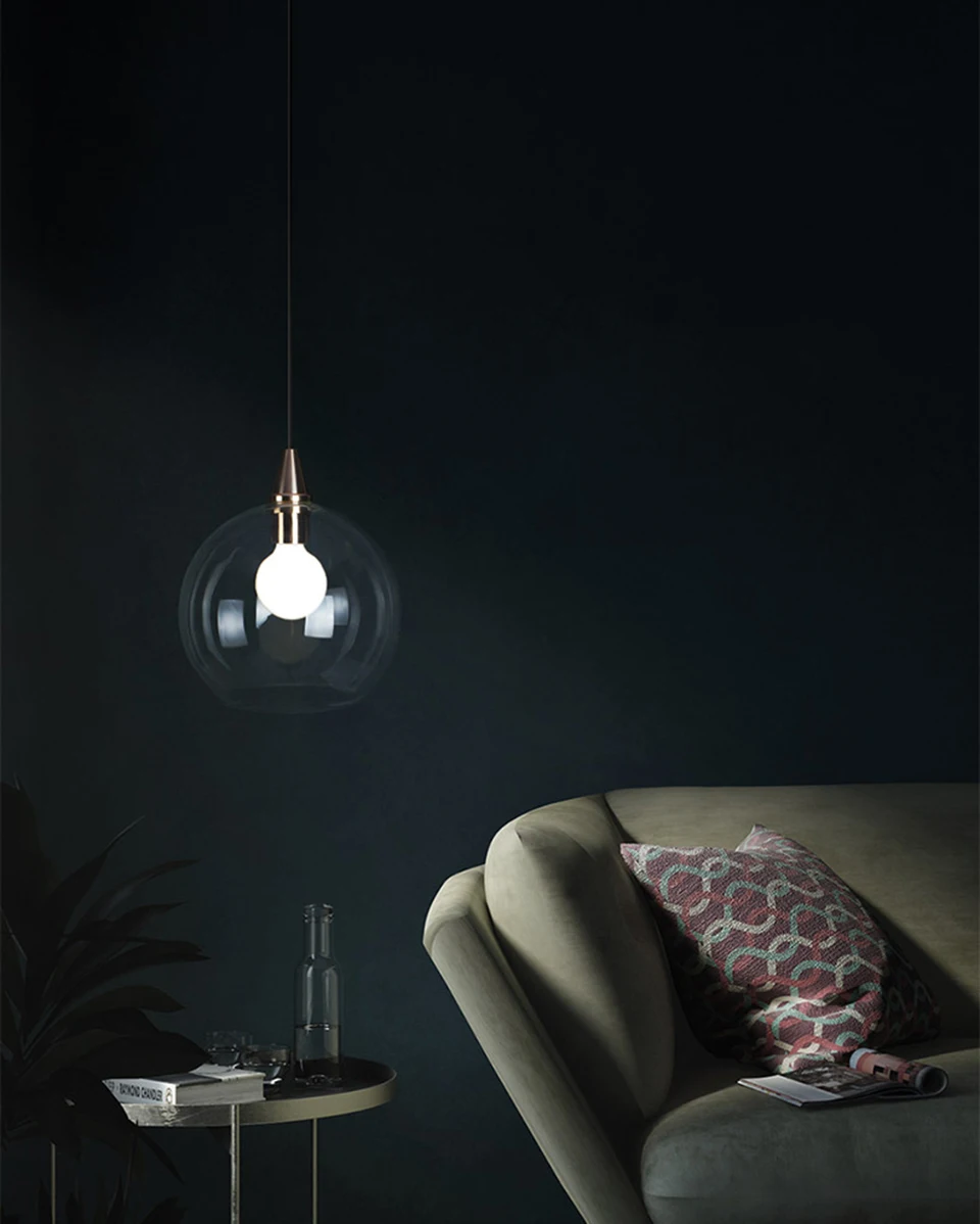 Современный светодиодный прозрачные стеклянные подвесные светильники в скандинавском стиле, креативная Подвесная лампа для гостиной, ресторана, спальни, домашний декор, подвесные светильники