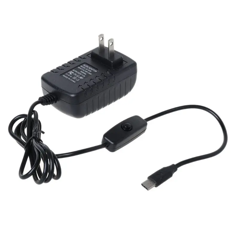 Тип C адаптер питания USB C зарядное устройство вкл/выкл переключатель для Raspberry Pi 4 Модель B PXPE - Color: US