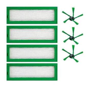 

Robot Vacuum Cleaner Accessories Dust Parts 4 x Hepa Filter+3 x Side Brush for Vorwerk VR200 Cleaners Replacements Parts