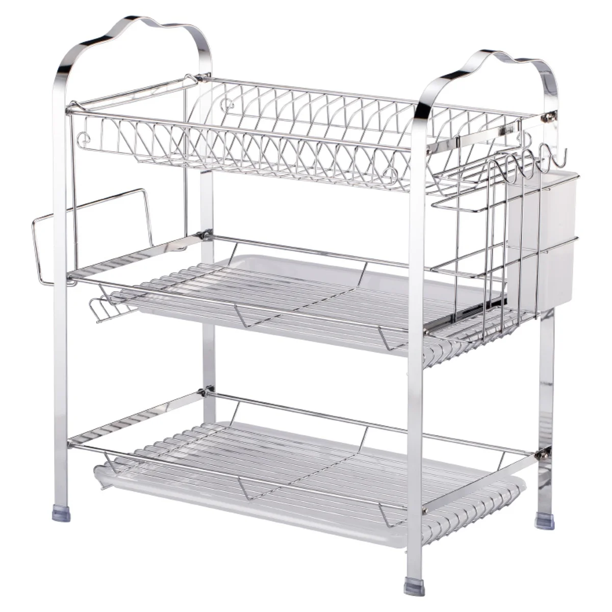 2 Tier Chrome Dish Drainer and Cutlery Holder