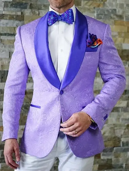Same as Picture Новое поступление airportors цвета слоновой кости с узором пейсли шаль костюмы с лацканами для свадьбы размера плюс - Цвет: Same as Picture
