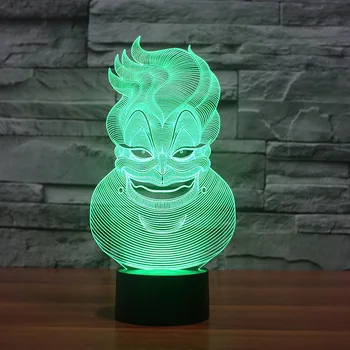 

Clown knave 7 Color Lamp 3d Visual Led Night Lights For Kids Touch Usb Table Lampara Lampe Baby Sleeping Motion Light
