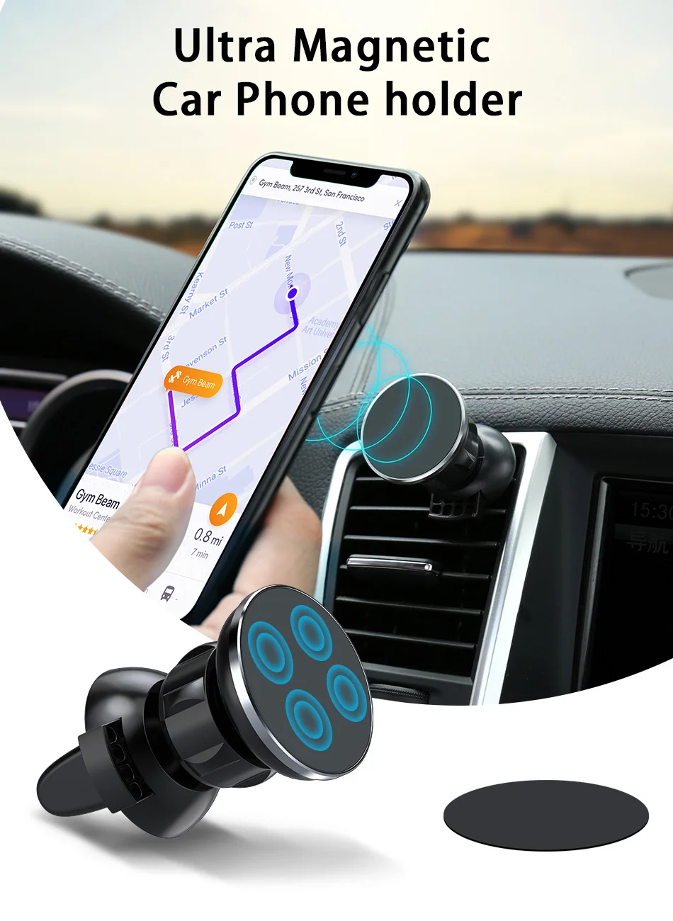 CASEIER магнитный автомобильный держатель для телефона на вентиляционное отверстие кронштейн для iphone 11 Pro Max XR сильный магнит gps держатель для телефона