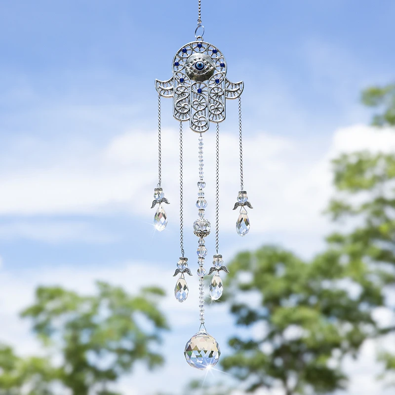 

Украшение для рук хамсы H & D с защитой от сглаза, подвесной Хрустальный Ловец Солнца, Радужный кулон летающего ангела для домашнего декора